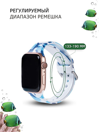 Ремешок PADDA с рисунком для Apple Watch SE поколений (38мм/40мм), Camouflage blue