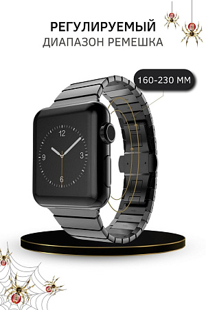 Ремешок PADDA Bamboo, металлический (браслет) для Apple Watch 8,7,6,5,4,3,2,1,SE поколений (42/44/45мм), черный