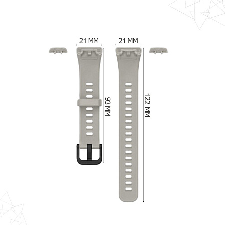 Силиконовый ремешок PADDA для Honor Band 6 (светло-серый)