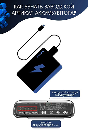 Чехол с узором "Трёхмерные кубики" для внешнего аккумулятора Xiaomi Mi Power Bank 3 20000 мА*ч (PLM07ZM / PB2050ZM / PLM18ZM), цвет синий