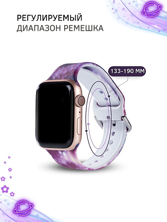 Ремешок PADDA с рисунком для Apple Watch 4,5,6 серии (42мм/44мм), Starry Sky