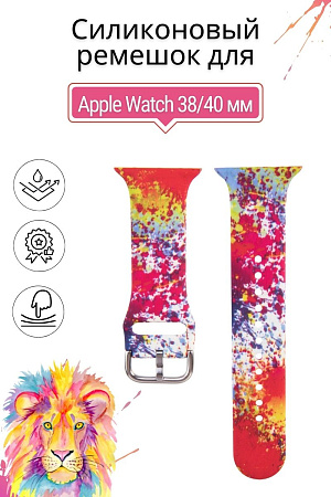 Ремешок PADDA с рисунком для Apple Watch 5,4,3,2,1 поколений (38мм/40мм), Colorful