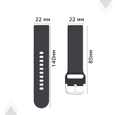 Ремешок PADDA Medalist для смарт-часов Garmin vivoactive 4 шириной 22 мм, силиконовый (темно-серый)