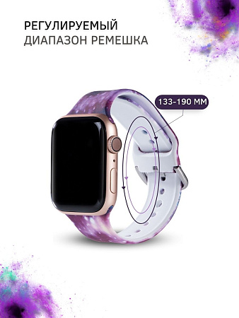 Ремешок PADDA с рисунком для Apple Watch 7 поколений (38мм/40мм), Starry Sky
