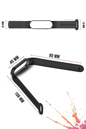 Ремешок для Xiaomi Mi Band 3 / Mi Band 4, силиконовый (черный)
