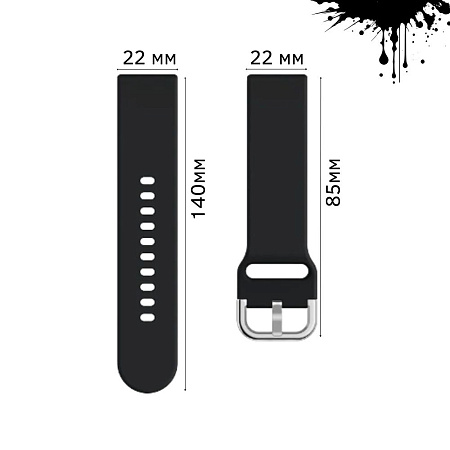 Ремешок PADDA Medalist для смарт-часов Xiaomi шириной 22 мм, силиконовый (черный)