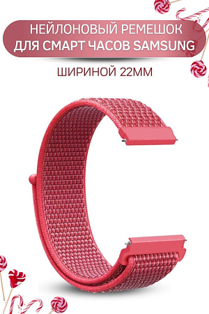 Нейлоновый ремешок PADDA для смарт-часов Samsung Galaxy watch (46mm) / (45mm) / Galaxy watch 3 (45mm) / Gear S3 / Gear S3 Classic / Gear S3 Frontier, шириной 22 мм (розовый)
