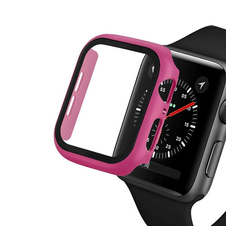 Защитное стекло и кейс Lito Screen Glass & Case для Apple Watch 4/5 44мм (розовый)