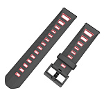 Силиконовый перфорированный ремешок Mijobs для Amazfit Bip/Bip Lite/GTR 42mm/GTS, 20 мм, двухцветный с пластиковой застежкой (черный/розовый)