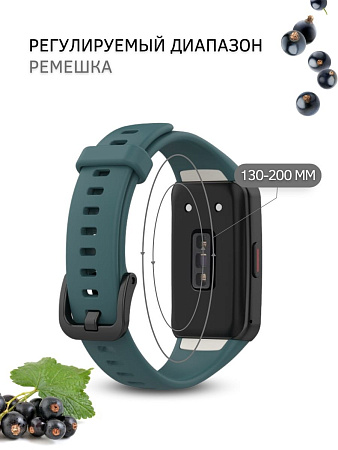 Силиконовый ремешок PADDA для Huawei Band 6 (темно-зеленый)