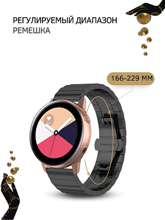 Ремешок (браслет) PADDA Bamboo для смарт-часов Honor Magic Watch 2 (42 мм) / Watch ES шириной 20 мм. (черный)