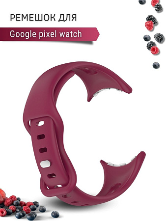Ремешок PADDA для Google Pixel Watch, силиконовый (вишневый)