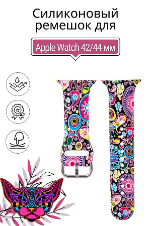 Ремешок PADDA с рисунком для Apple Watch 5,4,3,2,1 поколений (42мм/44мм), Flower