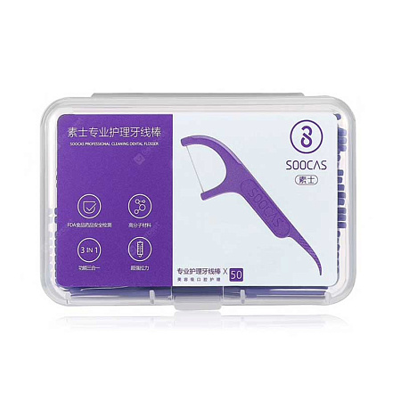 Зубная нить (флоссер) Xiaomi Soocas Floss Pick Blue (50 шт.)