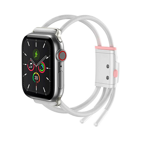 Ремешок Baseus Let''s go Lockable Rope Strap для Apple Watch Series 1/2/3/4/5 42мм/44мм (LBAPWA4-B24), белый/розовый