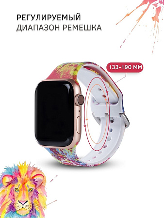 Ремешок PADDA с рисунком для Apple Watch 1,2,3 серии (42мм/44мм), Colorful