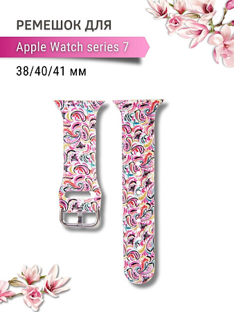 Ремешок PADDA с рисунком для Apple Watch 7 поколений (38мм/40мм), Watercolor