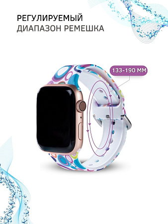 Ремешок PADDA с рисунком для Apple Watch 7 серии (42мм/44мм), Circle