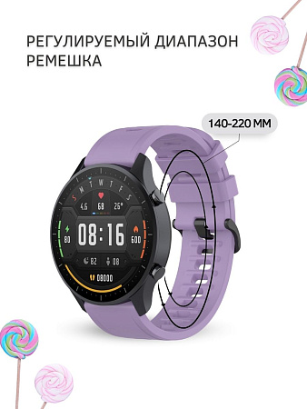 Ремешок PADDA Geometric для Realme Watch 2 / Realme Watch 2 Pro / Realme Watch S / Realme Watch S Pro, силиконовый (ширина 22 мм.), сиреневый