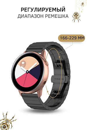 Ремешок (браслет) PADDA Bamboo для смарт-часов Huawei Watch GT (42 мм) / GT2 (42мм), шириной 20 мм. (черный)