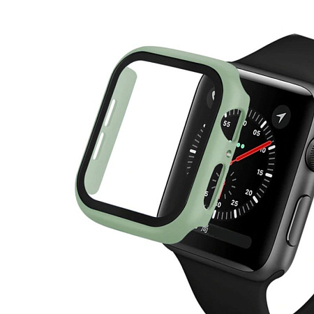 Защитное стекло и кейс Lito Screen Glass & Case для Apple Watch 1/2/3 42мм (темно-зеленый)