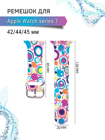 Ремешок PADDA с рисунком для Apple Watch 7 серии (42мм/44мм), Circle