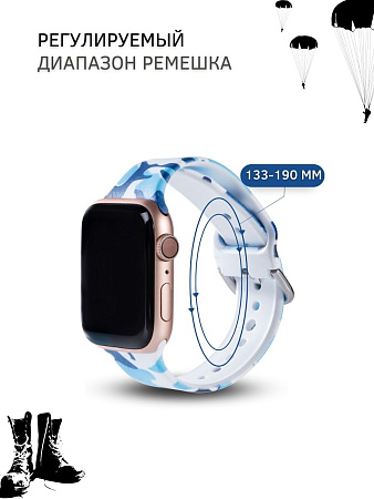 Ремешок PADDA с рисунком для Apple Watch 4,5,6 поколений (38мм/40мм), Camouflage blue