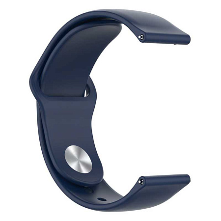 Силиконовый ремешок PADDA Sunny для смарт-часов Amazfit Bip/Bip Lite/GTR 42mm/GTS, 20 мм, застежка pin-and-tuck (темно-синий)