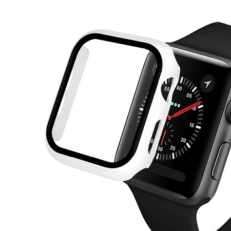 Защитное стекло и кейс Lito Screen Glass & Case для Apple Watch 1/2/3 38мм (белый)