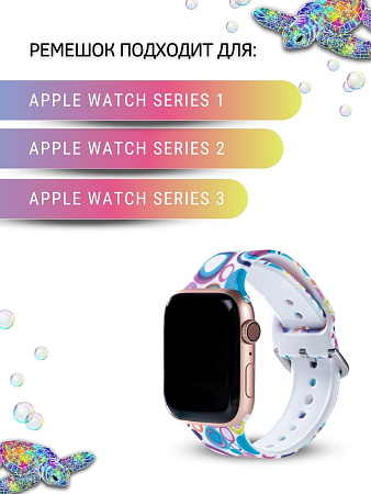 Ремешок PADDA с рисунком для Apple Watch 1,2,3 поколений (38мм/40мм), Circle