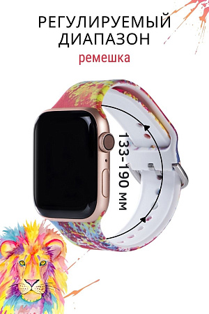 Ремешок PADDA с рисунком для Apple Watch 5,4,3,2,1 поколений (38мм/40мм), Colorful