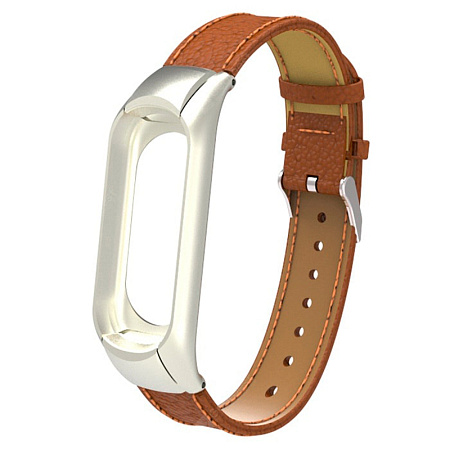 Ремешок кожаный для Xiaomi Mi Band 3 Leather Strap (Brown)