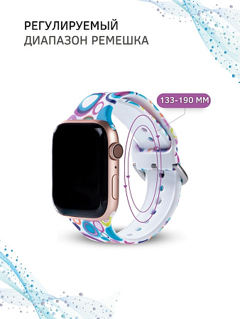 Ремешок PADDA с рисунком для Apple Watch 4,5,6 поколений (38мм/40мм), Circle