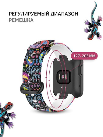 Силиконовый ремешок с рисунком для Redmi Watch (Peacock)