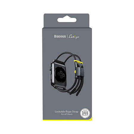 Ремешок Baseus Let''s go Lockable Rope Strap для Apple Watch Series 1/2/3/4/5 38мм/40мм (LBAPWA4-AGY), серый/желтый