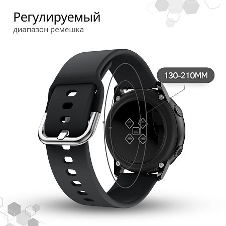 Ремешок PADDA Medalist для смарт-часов Haylou Solar LS05 / Haylou Solar LS05 S шириной 22 мм, силиконовый (черный)