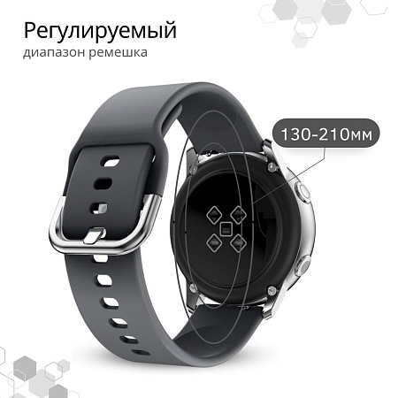 Ремешок PADDA Medalist для смарт-часов Haylou Solar LS05 / Haylou Solar LS05 S шириной 22 мм, силиконовый (темно-серый)