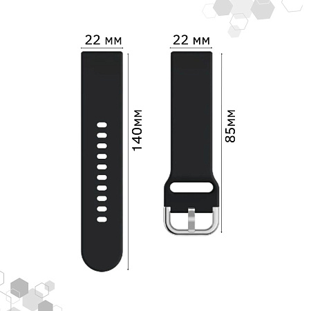 Ремешок PADDA Medalist для смарт-часов Haylou Solar LS05 / Haylou Solar LS05 S шириной 22 мм, силиконовый (черный)