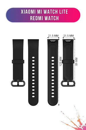 Комплект 3 ремешка для Xiaomi Mi Watch Lite / Redmi Watch (черный, слоновая кость, оранжевый)
