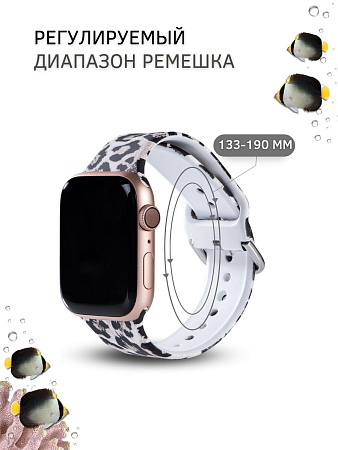 Ремешок PADDA с рисунком для Apple Watch SE серии (42мм/44мм), Leopard