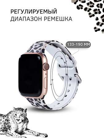 Ремешок PADDA с рисунком для Apple Watch 7 серии (42мм/44мм), Leopard